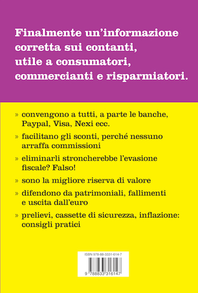 Viva i contanti, retro copertina